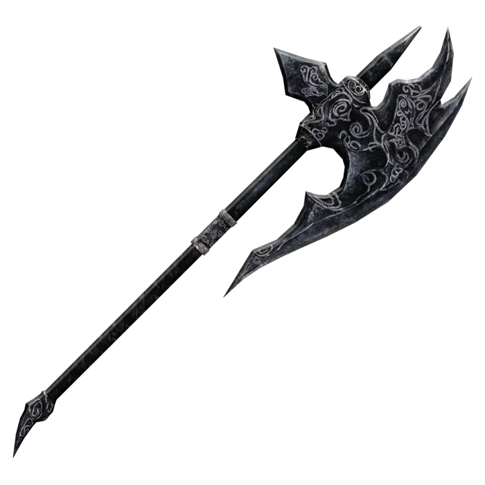 Armes d'Hast Hache d'ébonite provenant du jeu "The Elder Scrolls Skyrim"