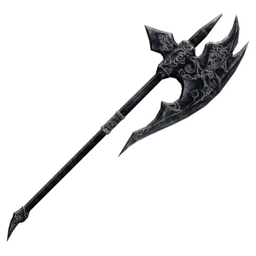 Armes d'Hast Hache d'ébonite provenant du jeu "The Elder Scrolls Skyrim"